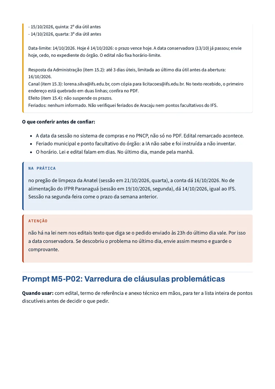 Módulo 5 · Esclarecimento e impugnação